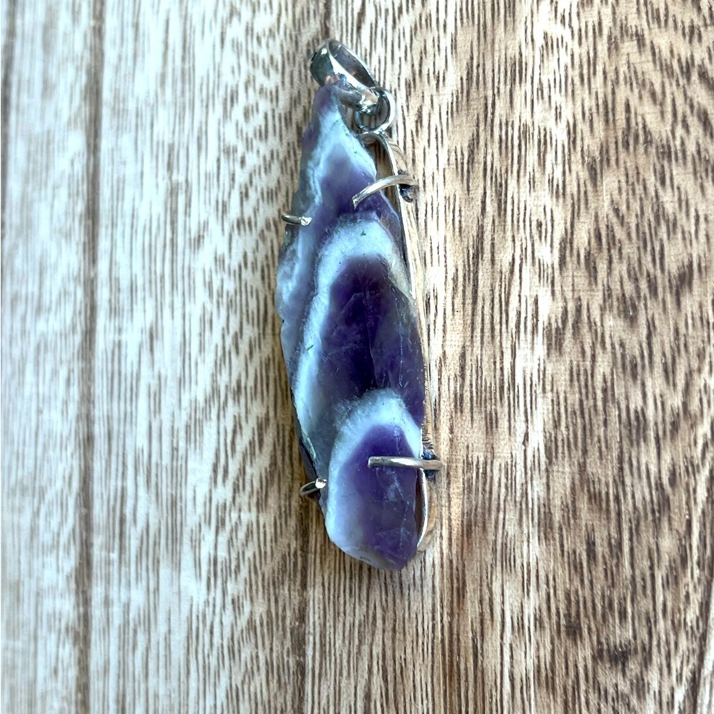 Chevron Amethyst Pendant